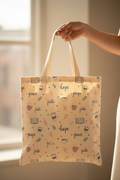 Faith Hope Grace Pattern Canvas Tote Bag