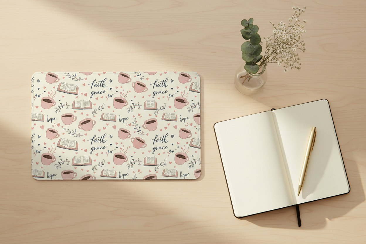 Faith Hope Grace Pattern Mousepad