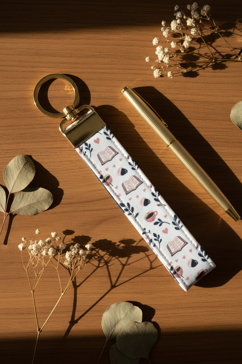 Faith Hope Grace Pattern Wristlet Keychain