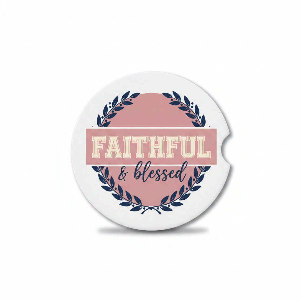 2pcs | Faithful & Blessed Car Coaster |