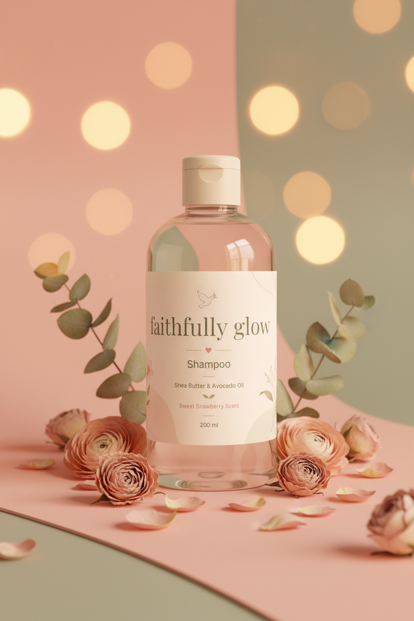 Faithfully Glow Shampoo Aesthetic Mockup