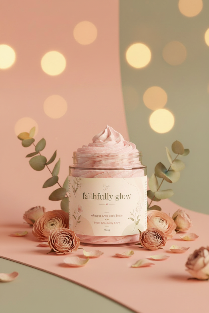 Faithfully Glow Whipped Shea Body Butter – Sweet Strawberry
