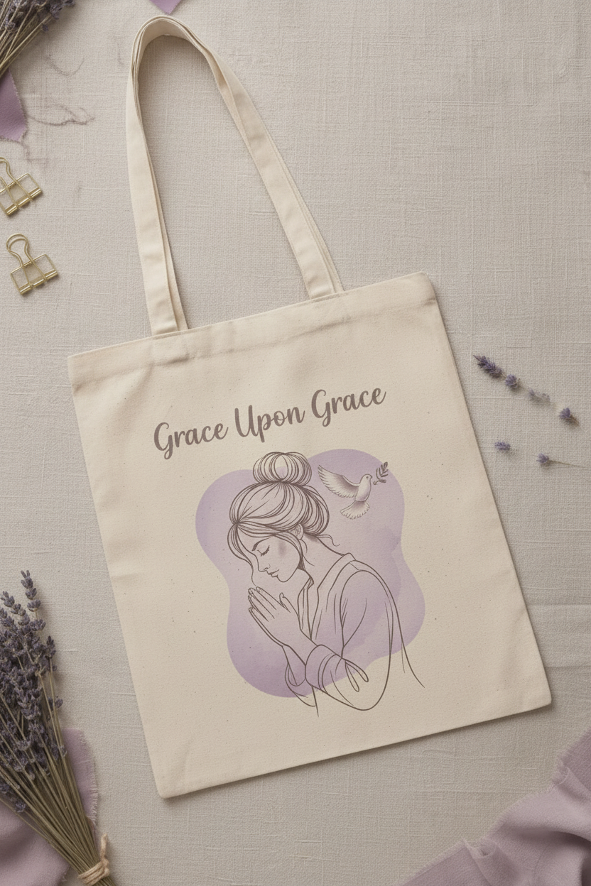 Grace Upon Grace Canvas Tote Bag