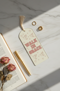 Walk In Grace round top acrylic bookmark with cream tassel
