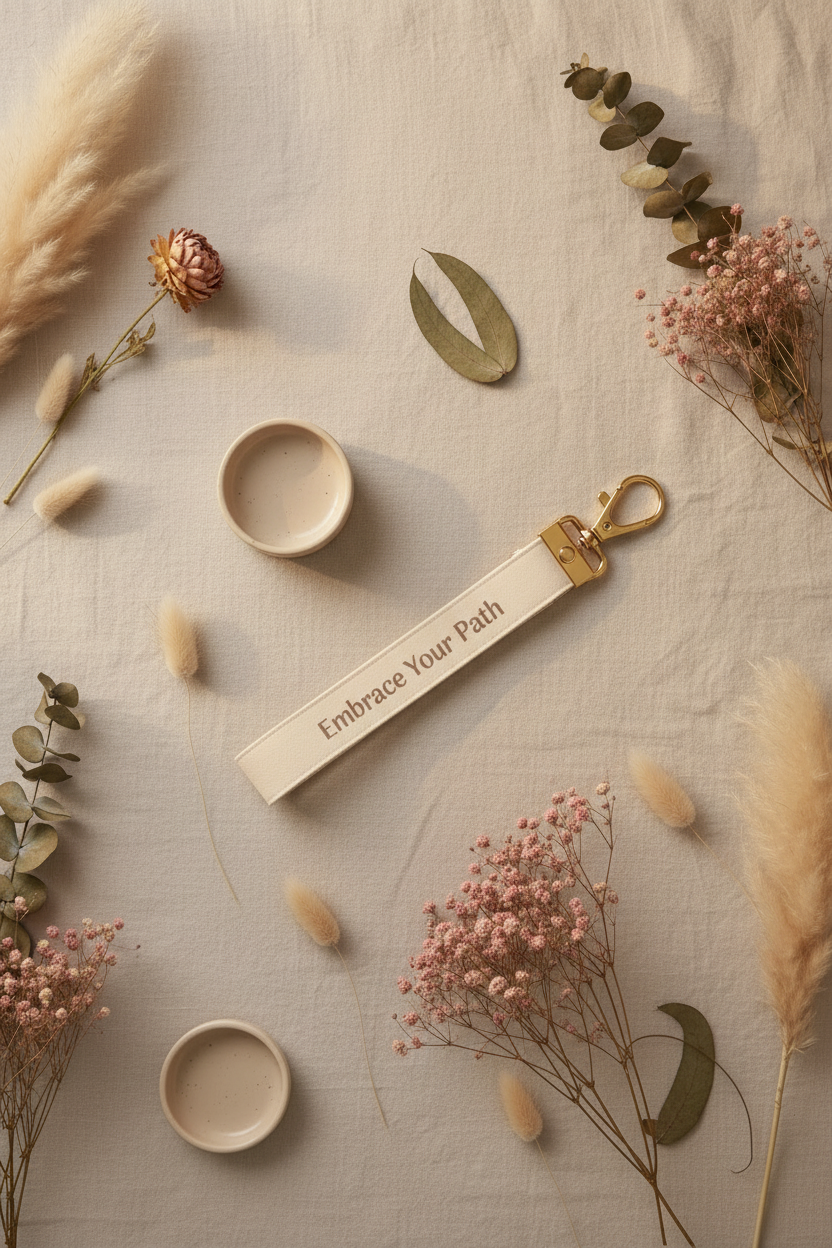 Embrace Your Path Wristlet Keychain Band & tote bag combo