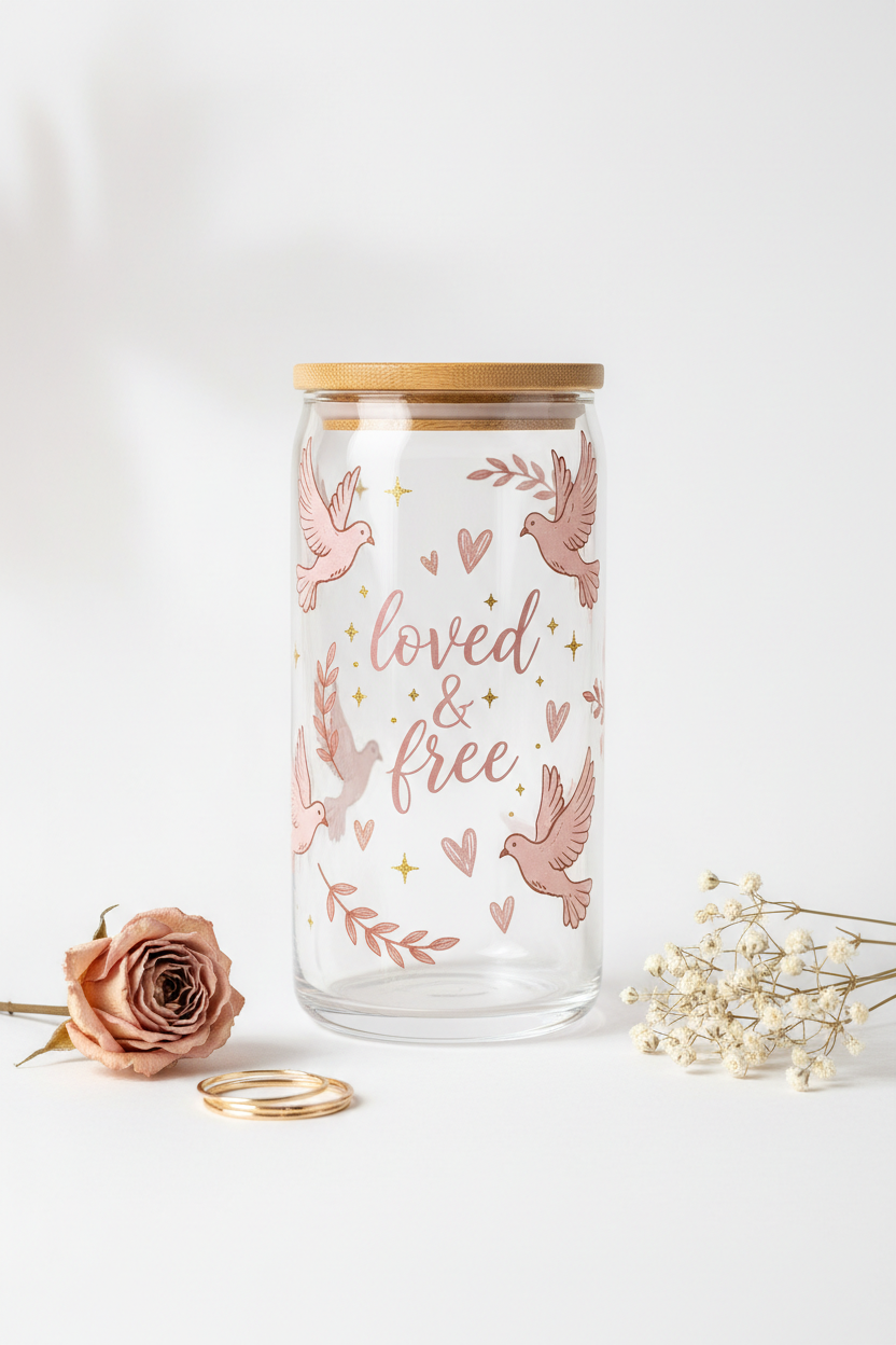 Loved & Free Glass Tumbler