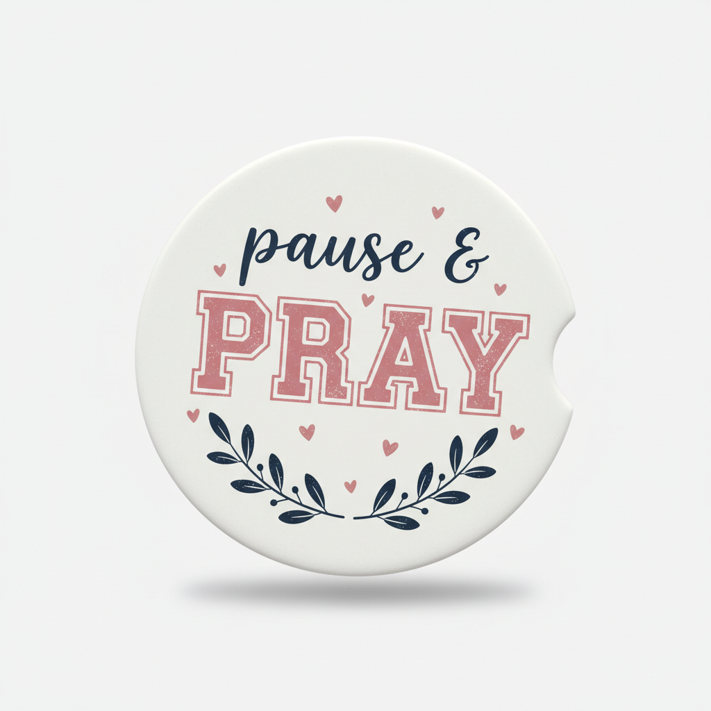 2pcs | Pause & Pray Car Coaster