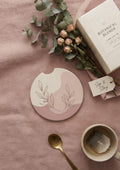 Botanical Leaf Round Coaster set (set of 2 coasters)