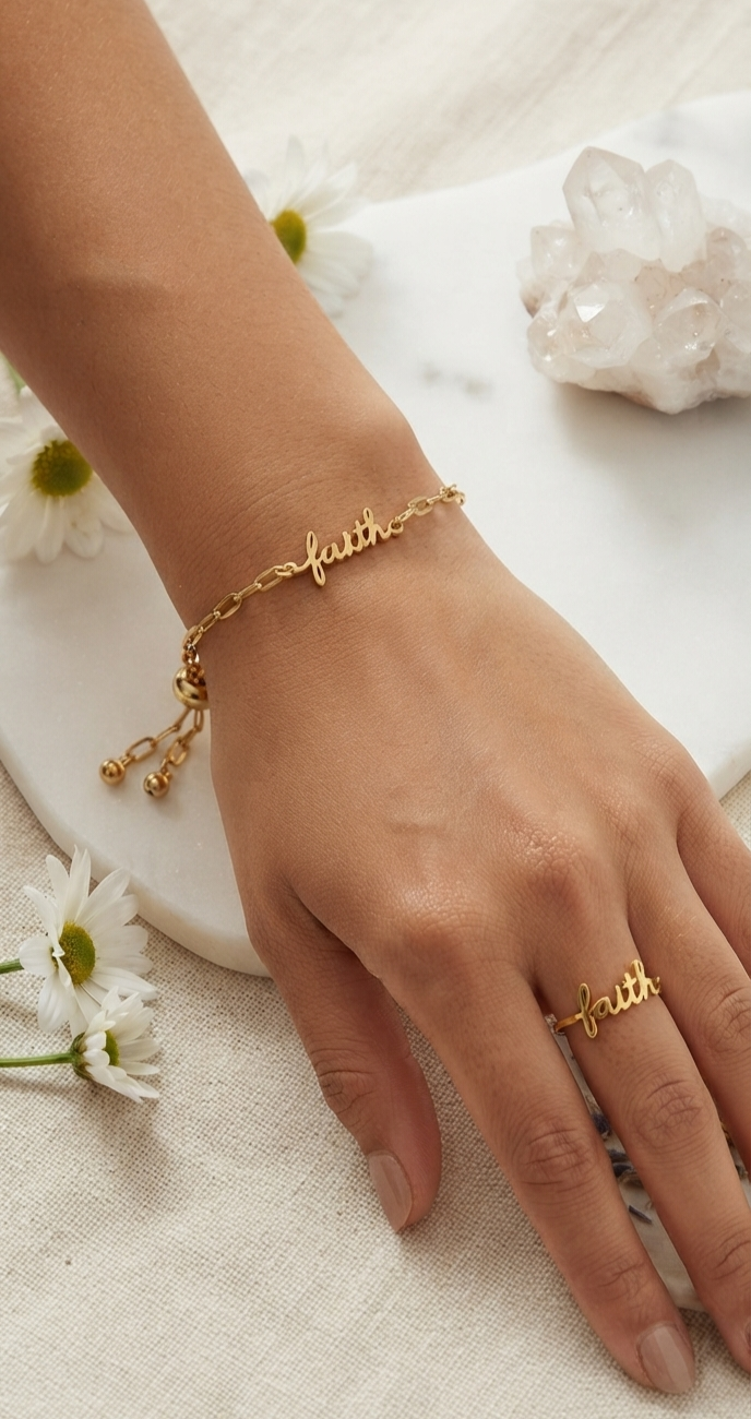 Faith Bracelet & Ring Set