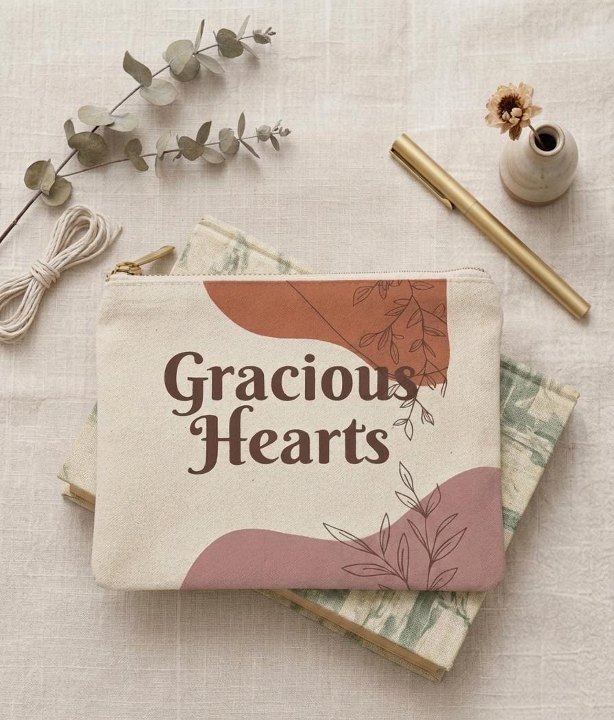 Faith-Inspired Canvas cosmetic bag