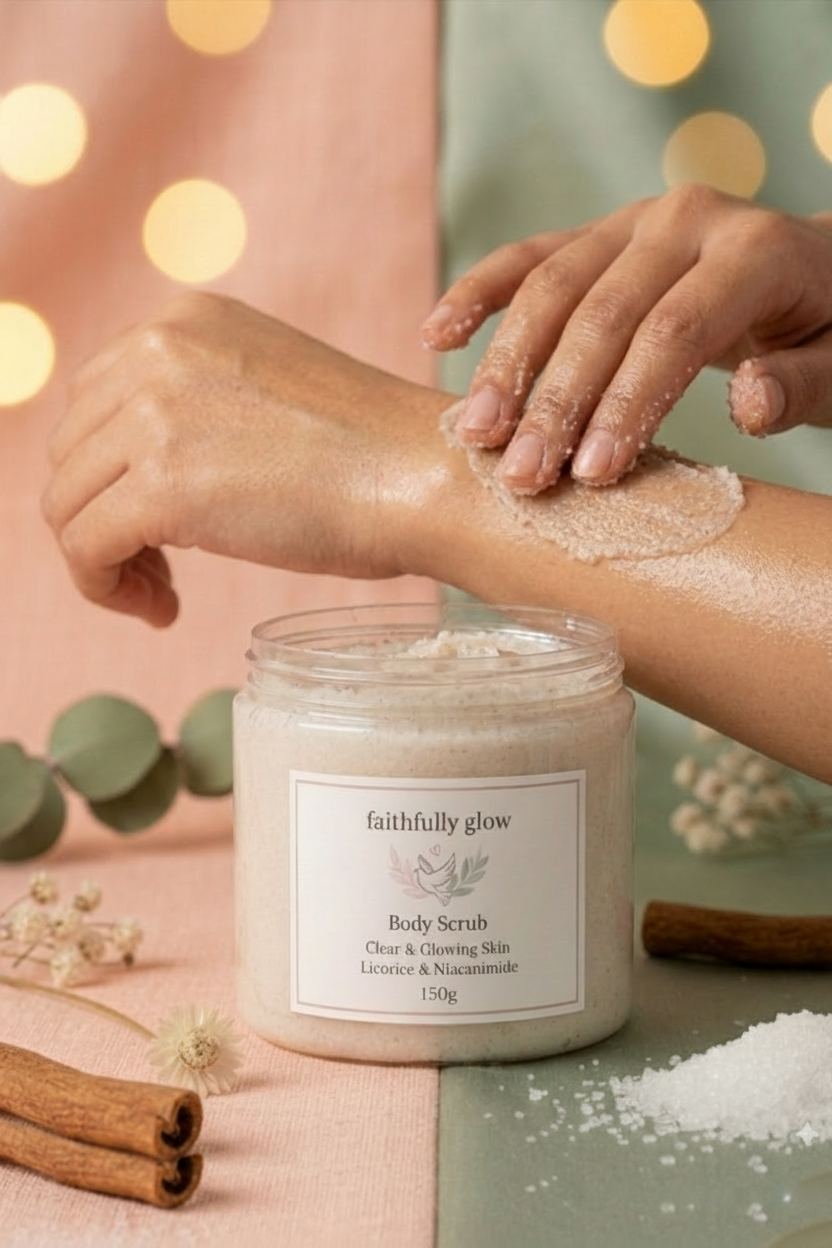 Faithfully Glow Body Scrub – Licorice & Niacinamide | 150g