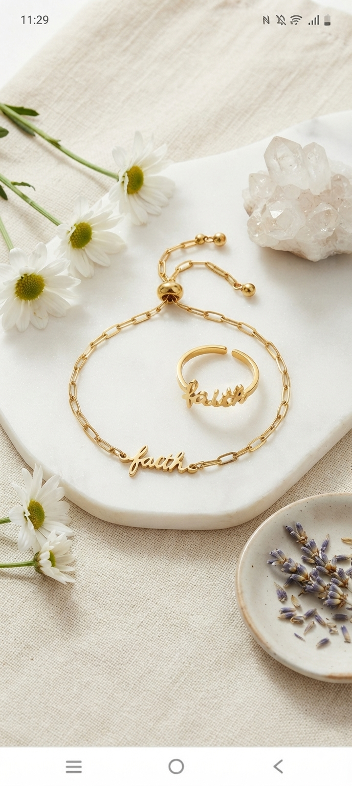 Faith Bracelet & Ring Set