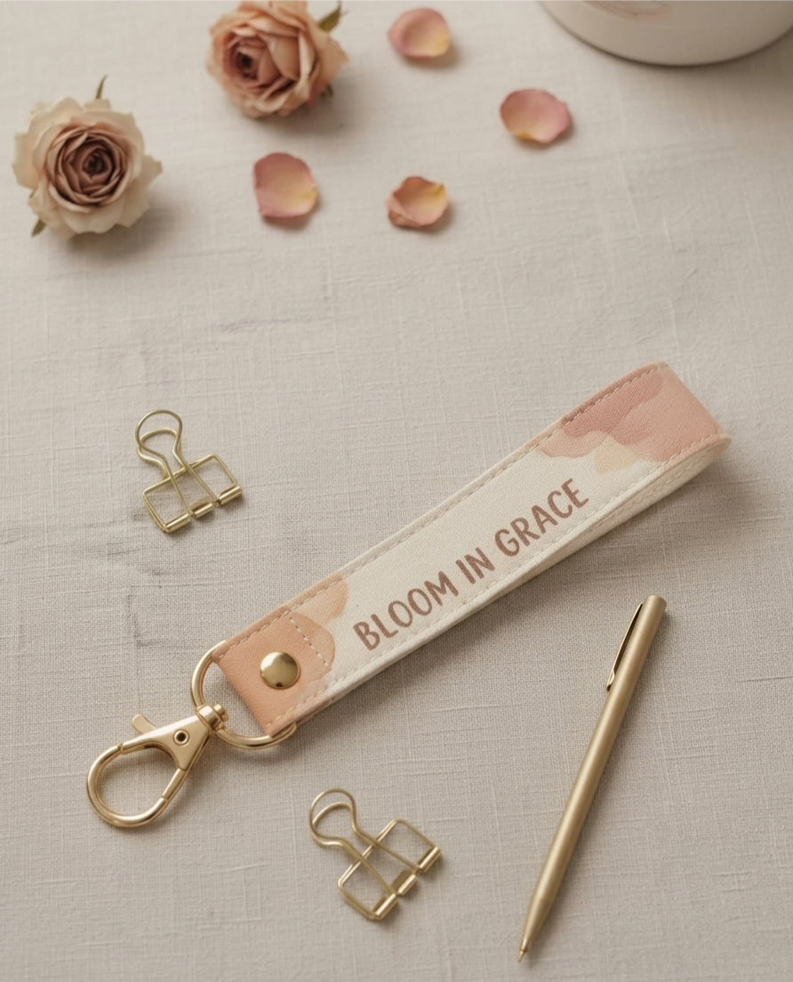 Bloom in Grace Wristlet Keychain Band