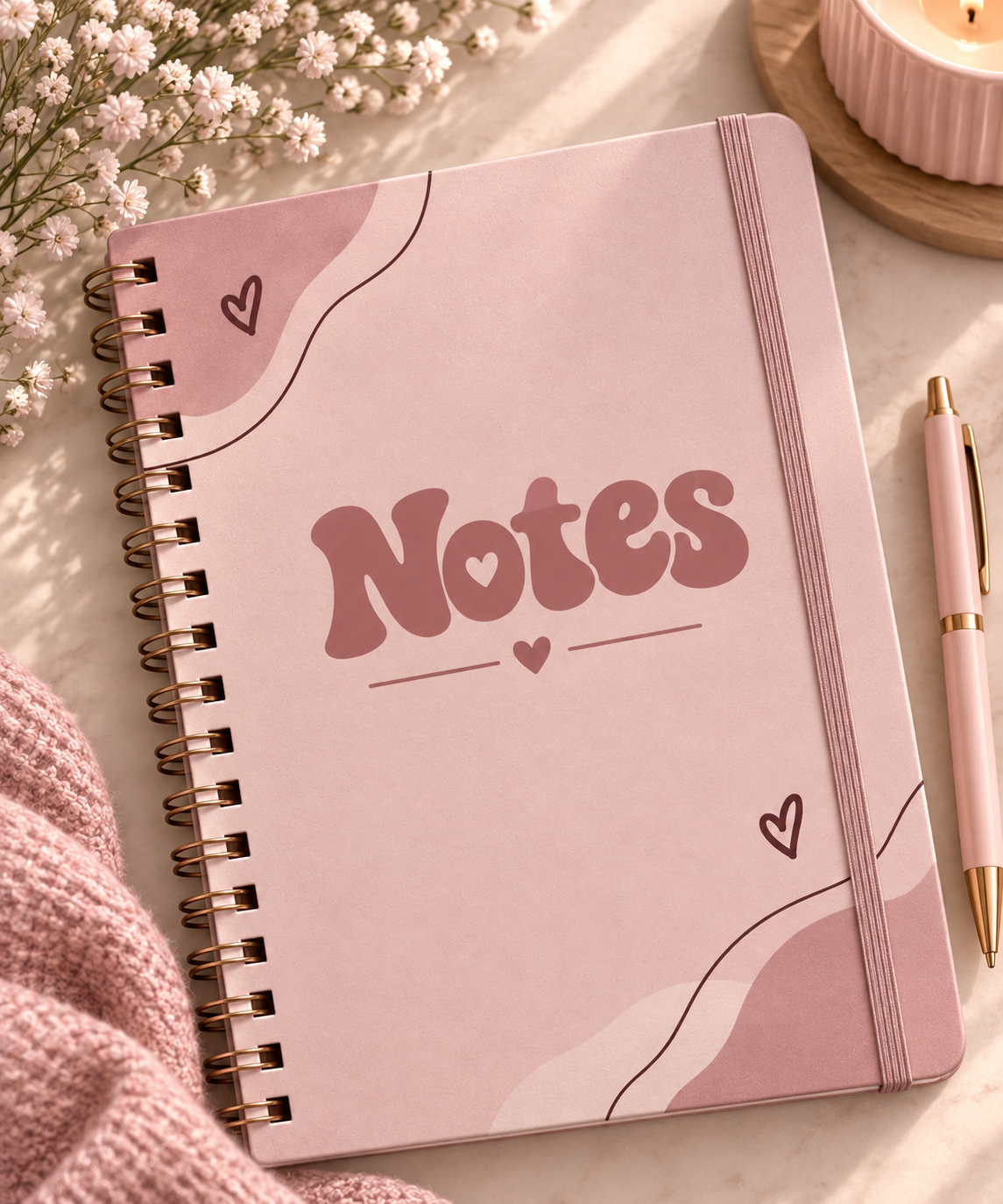 Notes Pink Spiral Notebook