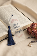 She is Clothed in Strength Acrylic Bookmark with Tassel