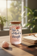 She is Clothed in Strength Bamboo Glass