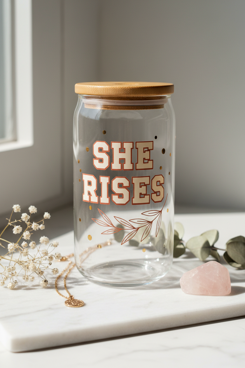 She Rises Glass Tumbler