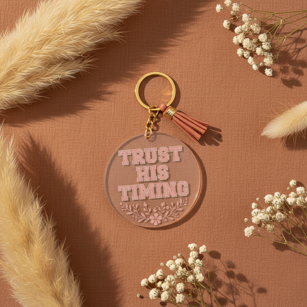Trust His Timing Keychain