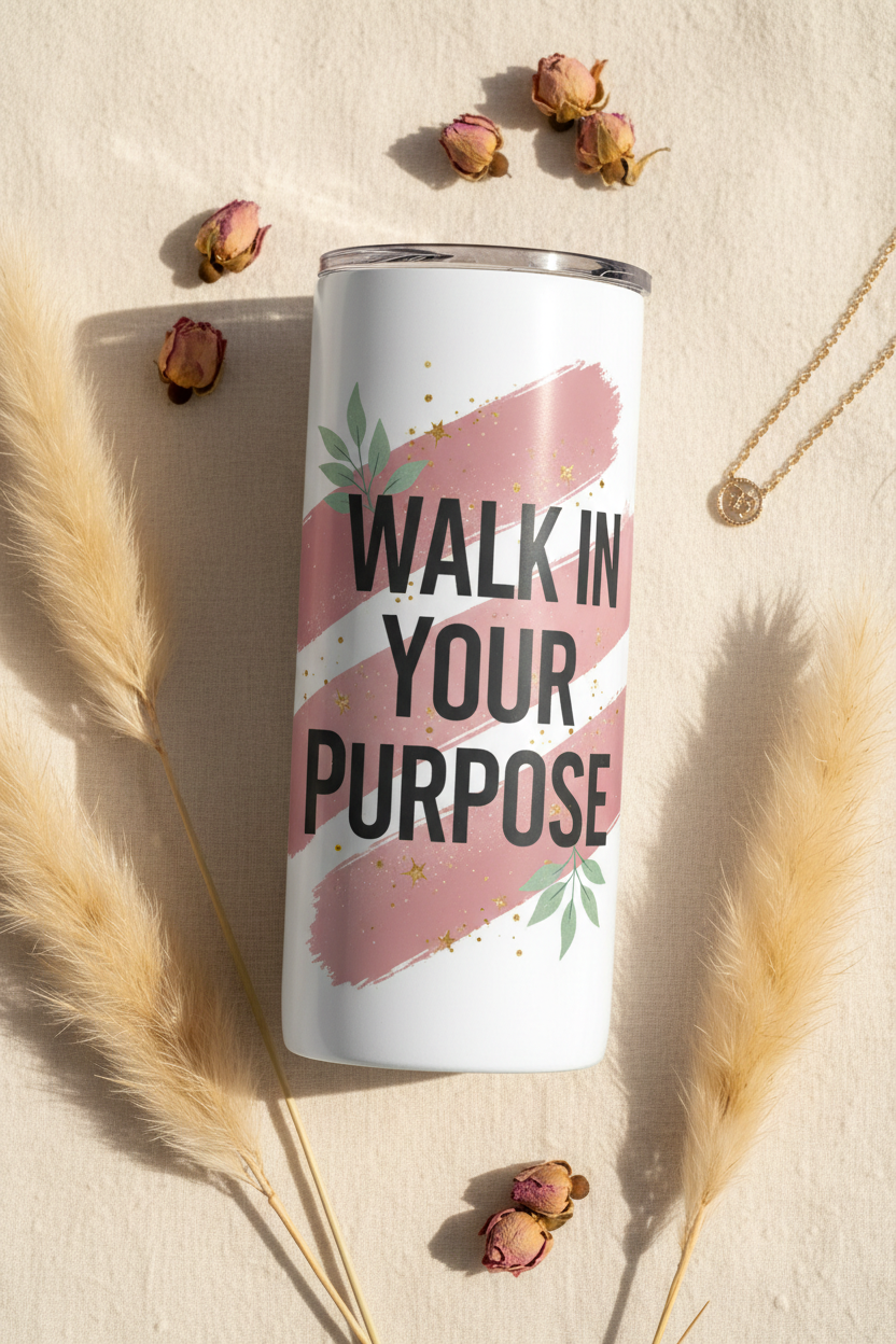 Walk in Your Purpose Skinny Tumbler | 20 oz